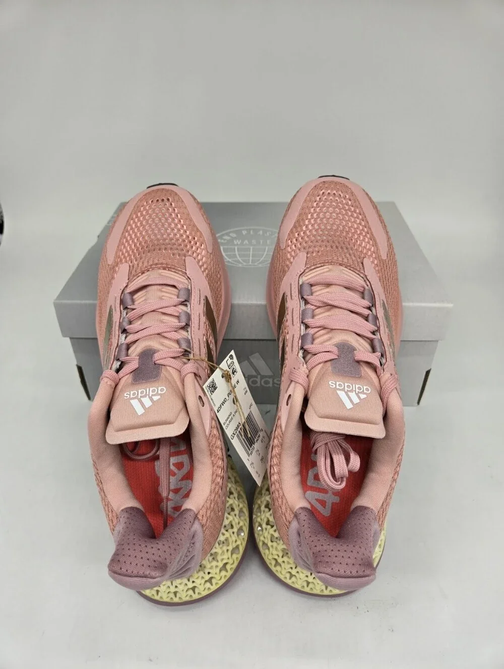 adidas Women's 4DFWD Pulse Wonder Mauve Sandy Beige Acid Red Shoes Size 9